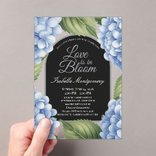 Invitations En Acrylique Love Is in Bloom Hydrangea Unique Shower de Mariag