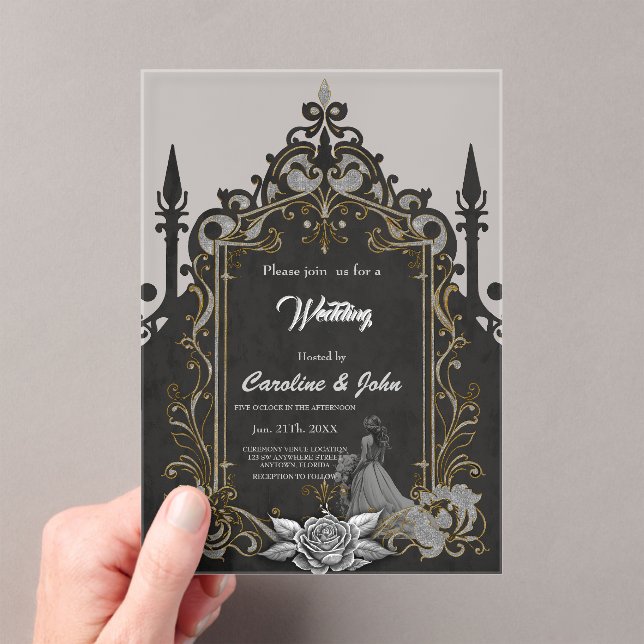 Invitations En Acrylique Luxe et romance. (In situ (ordinateur de poche))