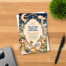 Luxueux et Mignon Chibi Enfants Eid Al Adha Mubara