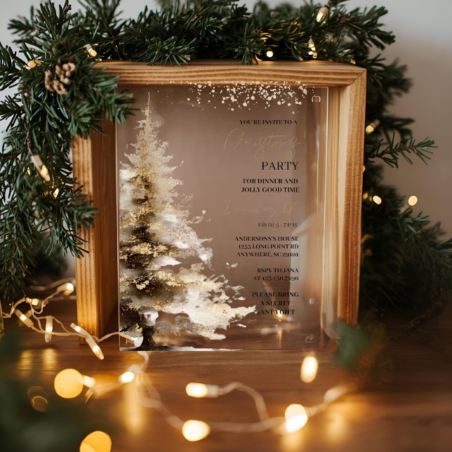 Invitations En Acrylique Luxury Christmas Party (Créateur téléchargé)