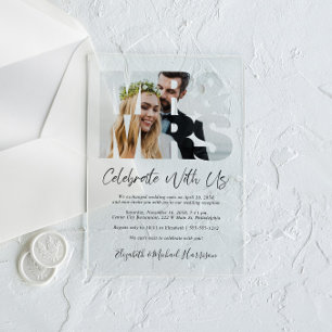 Invitations En Acrylique M. Mme Réception de mariage photo