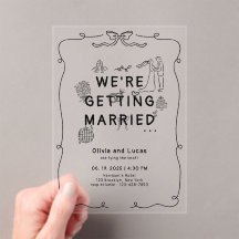 Main romantique dessinée Whimsical Black Blanc Mar