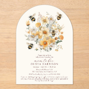 Invitations En Acrylique Maman À Être Fleur sauvage Floral Couples Baby sho