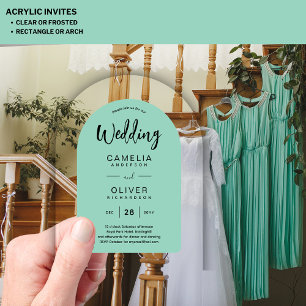 Invitations En Acrylique Mariage Acrylique Arc Vert Mint Invite Moderne