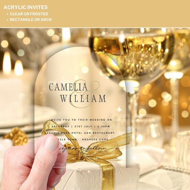 Invitations En Acrylique Mariage ACRYLIQUE Invite LE TEXTE NOIR Initiales e (Créateur téléchargé)