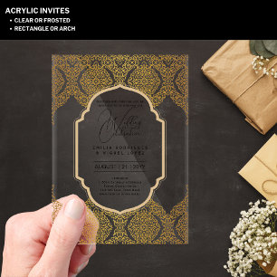 Invitations En Acrylique Mariage ACRYLIQUE Invite LE TEXTE NOIR Initiales e