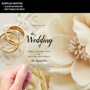 Invitations En Acrylique Mariage ACRYLIQUE invite minimaliste moderne clair