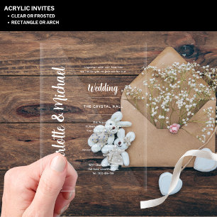 Invitations En Acrylique Mariage Acrylique invite Transparent Bold Moderne