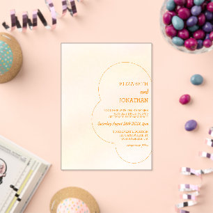 Invitations En Acrylique Mariage au coucher de soleil orange