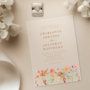 Invitations En Acrylique Mariage Bohème Champêtre Fleur Sauvage d'Automne