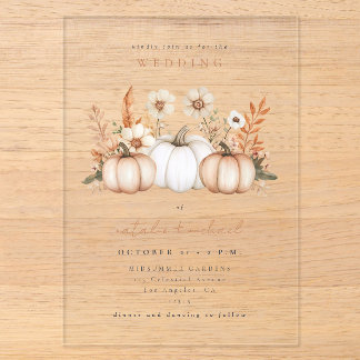 Invitations En Acrylique Mariage Bohème de Rêve à l'Automne