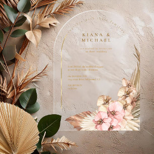 Invitations En Acrylique Mariage Boho Oasis Transparent ID959
