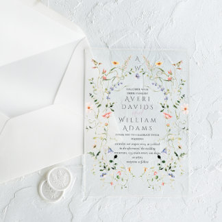 Invitations En Acrylique Mariage champêtre sauvage rustique boho
