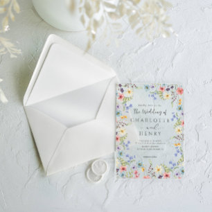Invitations En Acrylique Mariage Champêtre Simple Fleur des Champs Blanc Pr