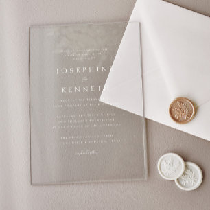 Invitations En Acrylique Mariage Chrétien Élégant avec Verset Biblique Clas