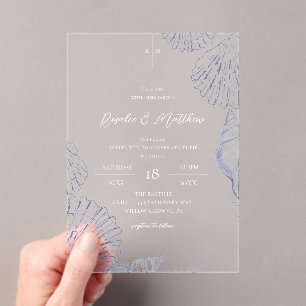 Invitations En Acrylique Mariage Côte Élégante 