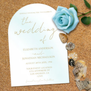 Invitations En Acrylique Mariage d'aquarelle bleu