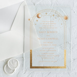 Invitations En Acrylique Mariage d'astronomie de la Lune solaire céleste