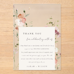 Invitations En Acrylique Mariage de cadre floral à mousse souple