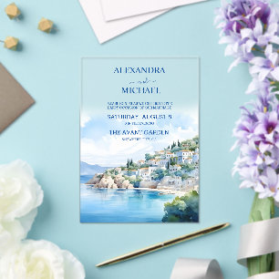 Invitations En Acrylique Mariage de destination Santorin