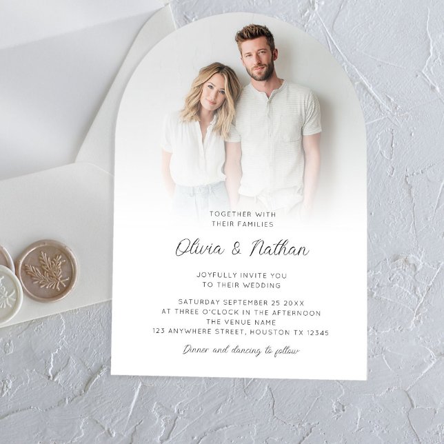 Invitations En Acrylique Mariage de superposition photo minimaliste (Closer view)