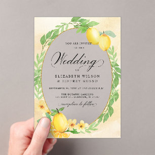 Invitations En Acrylique Mariage d'été Rustique Citrus Boho