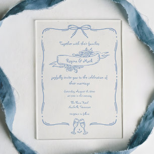 Invitations En Acrylique Mariage Doodle Amusant et Original