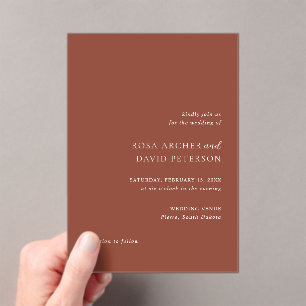 Invitations En Acrylique Mariage éditorial moderne en cuivre rustique