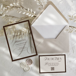 Invitations En Acrylique Mariage Élégant Brun Nous Faisons