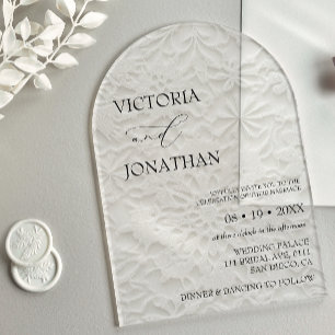 Invitations En Acrylique Mariage Élégant Flocons de Neige d'Hiver