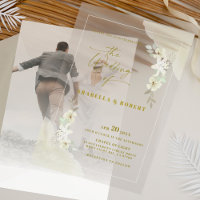 Mariage Élégant Floral Aquarelle Transparent