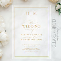 Mariage Élégant Formel Monogramme Calligraphie Or