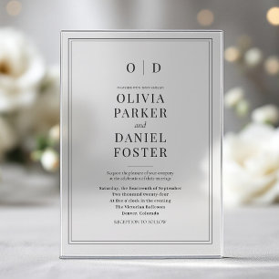 Invitations En Acrylique Mariage Élégant Moderne Minimaliste