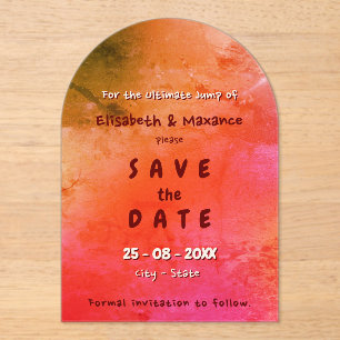 Invitations En Acrylique Mariage élégant sur skateboard vintage en terre cu