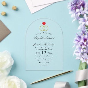 Invitations En Acrylique Mariage Entwin Rings