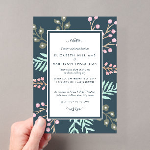 Invitations En Acrylique Mariage Fantaisiste aux Baies Botaniques