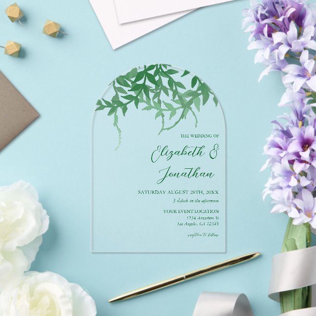 Invitations En Acrylique Mariage Feuille rustique (Insitu (Mariage))