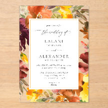 Mariage floral à automne orange et jaune -3