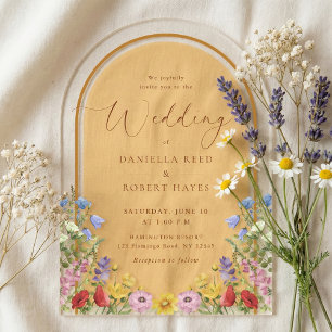 Invitations En Acrylique Mariage Floral de printemps été Jardin Rustique