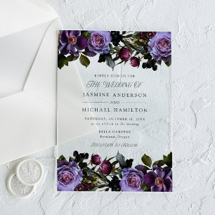 Invitations En Acrylique Mariage Floral Gothique Lunatique