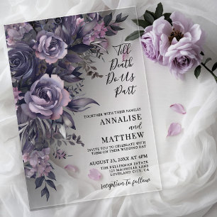 Invitations En Acrylique Mariage Floral Gothique Moderne