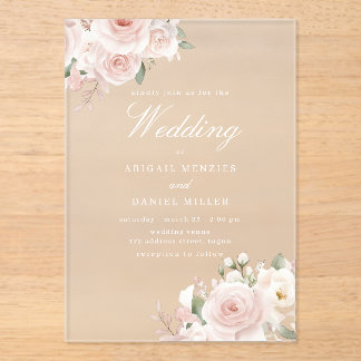 Invitations En Acrylique Mariage Floral Merveilleux Teint Divin