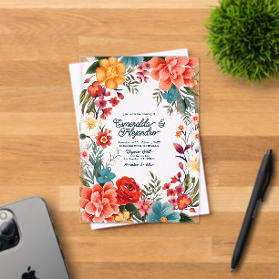 Invitations En Acrylique Mariage Floral mexicain transparent
