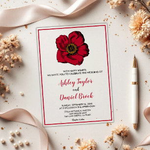 Invitations En Acrylique Mariage Floral Romantique Bourgogne Rustique Éléga