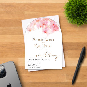 Invitations En Acrylique Mariage floral rose orchidée
