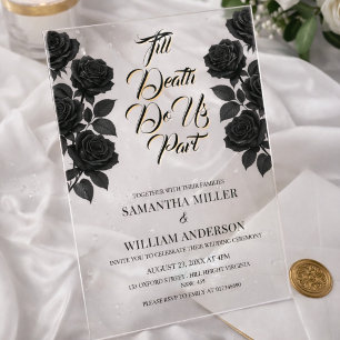 Invitations En Acrylique Mariage gothique Halloween