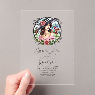 Invitations En Acrylique Mariage inspiré de Derby "En route pour l'autel" S