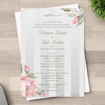 Mariage islamique – Rayures rose pivoine et vert s
