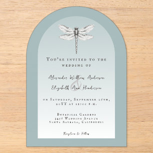 Invitations En Acrylique Mariage Libellule Sarcelle