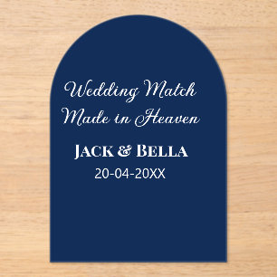 Invitations En Acrylique Mariage Match fait au ciel mariage faveurs bleu